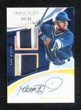 2017 Immaculate Signature Rookie Gold 44/49 Manny Margot Manuel Patch Auto 03rx