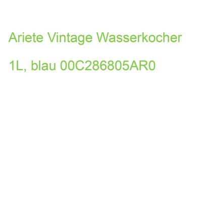 Ariete Vintage Wasserkocher 1L, blau 00C286805AR0 (8003705116542)