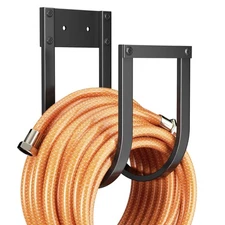 Garden Hose Holder Wall Mount - Metal Water Hose Hanger for Outside Durable Hook