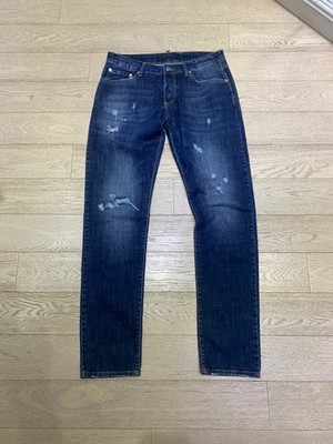 Dsquared2 Blue Jeans Men Slim Model Steel Logo Destroed Size 52