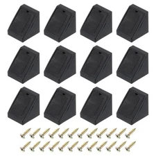 12 Pcs Plastic Corner Brace, 20x18x20mm Angle Bracket with Screws, Black
