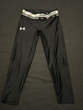 Under Armour Kids Heat Gear Black Compression Leggings YOUTH M A23