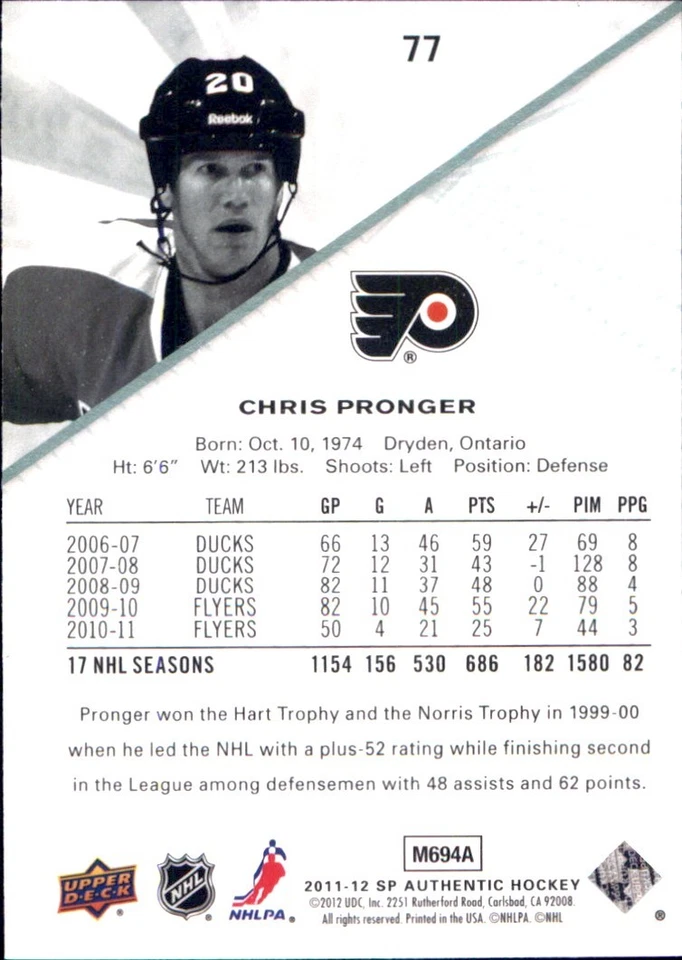 2011-12 SP Authentic Base Stars 🥅 YOU PICK YOUR FAVS 🥅 Complete Your NHL Set - Image 2 of 4