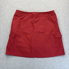 Dockers Skirt Skort Womens 12 Red Casual Side Pockets Flat Front Side Zip
