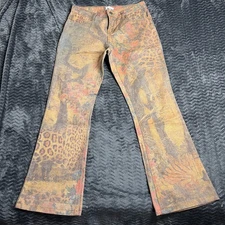 Cache Leopard Jungle Print Denim Jeans size 6