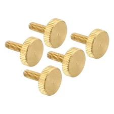 5pcs M3x9mm Knurled Thumb Screws Flat Tip Brass Bolts Grip Knobs Fasteners
