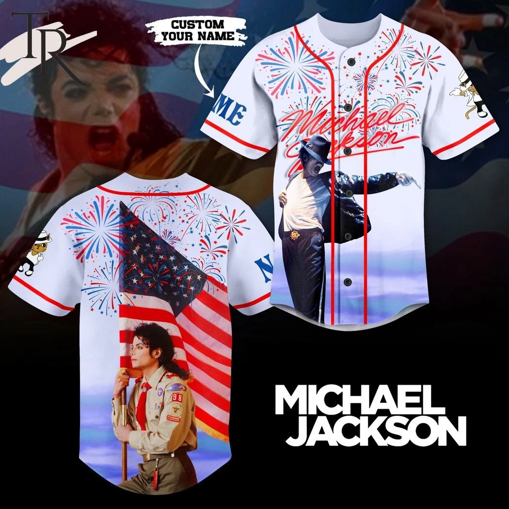 Michael Jackson 4th of July Custom Baseball Jersey