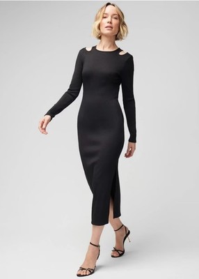 NWT White House Black Market WHBM FORME Rib Long Sleeve Cutout Dress Black sz L | eBay NWT White House Black Market WHBM FORME Rib Long Sleeve Cutout Dress Black sz L | eBay