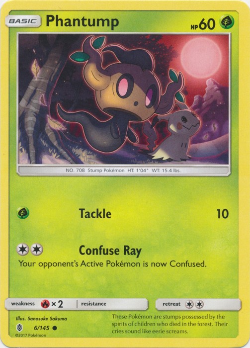Phantump - 6/145 - Common (Near Mint) Guardians Rising - Grass Pokémon