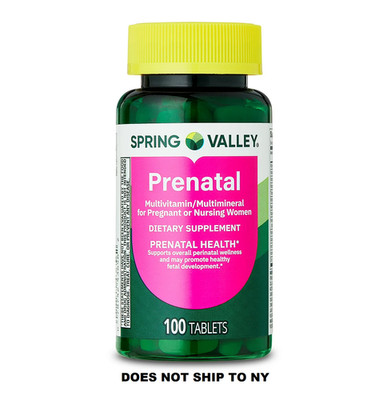 Spring Valley Prenatal Multivitamin, Tablets for Pregnancy & Nursing, 100-Count