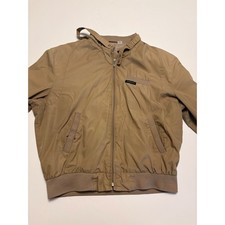 Members Only Racer Jacket Mens 44 Tan Good Vintage 80s Bomber Coat