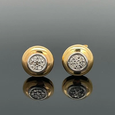 OHRSTECKER AUS 925/-SILBER GELBVERG. MIT DIAMANTEN SCHMUCKJAGD - Bild 1 von 3