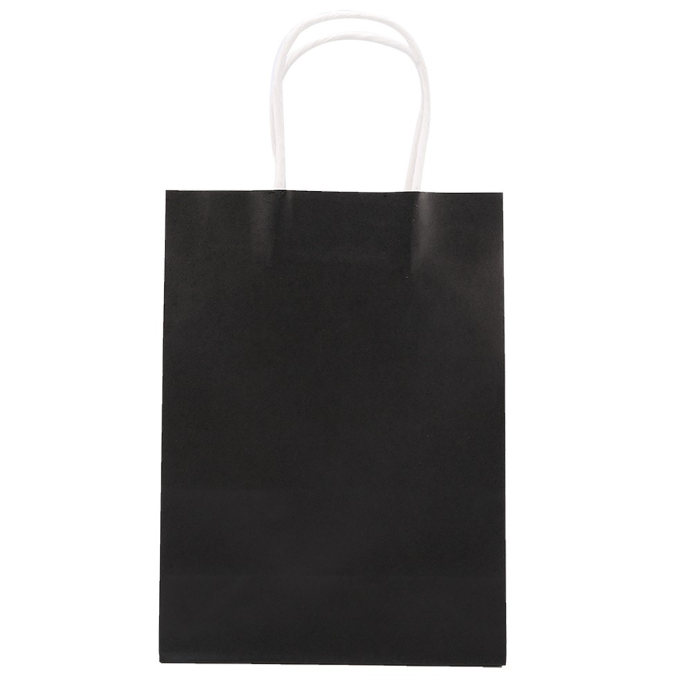 25Pcs Gift Bag Kraft Paper For Wedding Candy Favor Bag With Handle Black