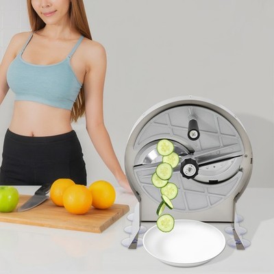 Manual Stainless Steel Vegetable Slicer - Potato & Cucumber Cutter Kitchen Tool