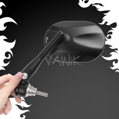 VAWiK STARK Handlebar End Mirrors Oval Black Adjustable fits Indian Scout Bobber
