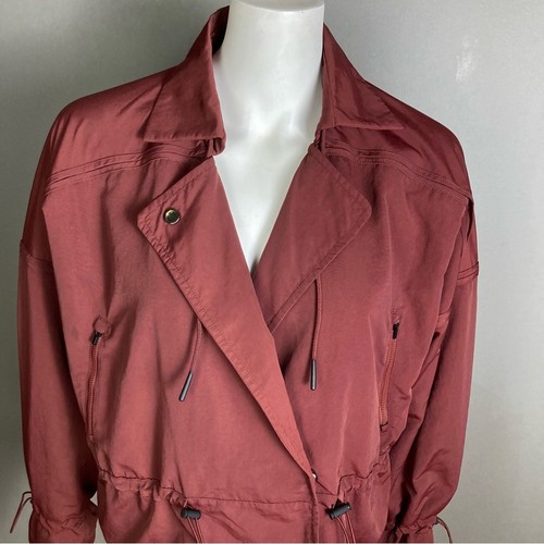Athleta Jacket small Spring cropped boxy Red Maroon Acadia sporty moto - Picture 11 of 15
