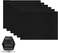 6 Pcs Black Leather Repair Patch, Self-Adhesive PU Leather Repair Patch for Couc