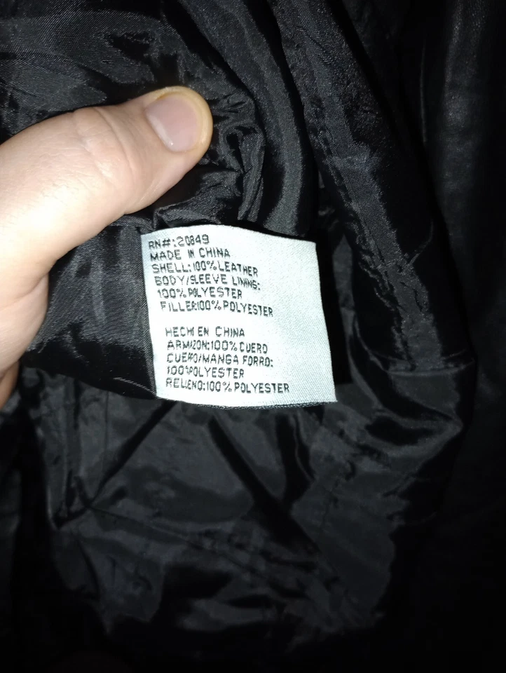 Excelled New York Black Leather Jacket Size XL RN# 20849 NWT 100% Leather - Image 4 of 4