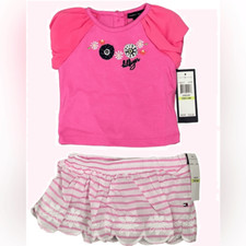 Tommy Hilfiger Baby Girl Skirt Set Size 3-6 Months I0780