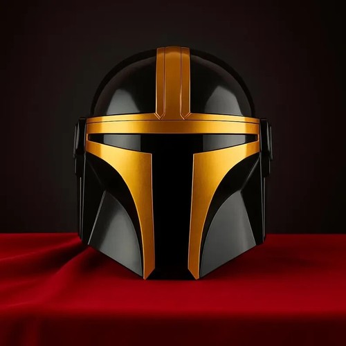 Red Black Mandalorian Helmet Replica | Larp Cosplay Armor | Display & Costume - 第 2/5 張圖片