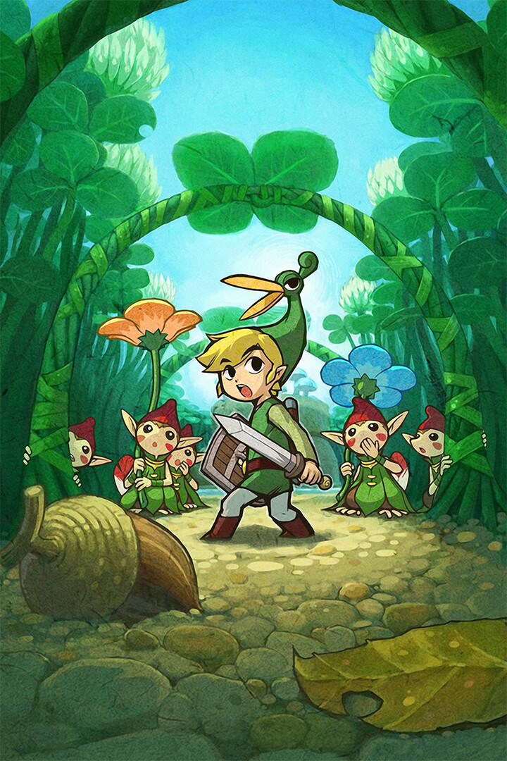 Legend Of Zelda Minish Cap Console Games Wall Art Home Decor