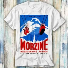 Morzine France Vintage Ski Poster T Shirt Meme Gift Top Tee Unisex 1044
