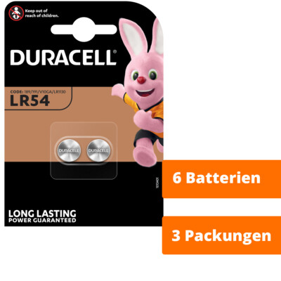 6 Stück Knopfzellen AG10 LR1130 189 389 LR54 V10GA Uhrenbatterie von Duracell