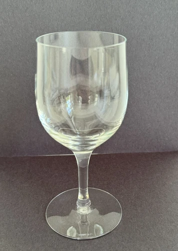 Tiffany Co Crystal Wine Glass VNTG w/ Etched LOGO 5.5"