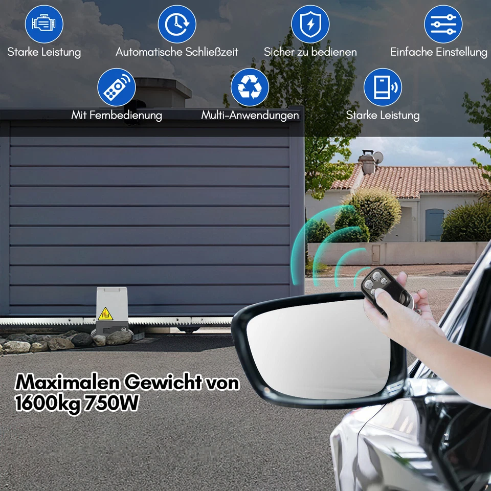 Schiebetorantrieb Toröffner Schiebeto Torantrieb 370W/550W/750W Motor Tor Gris - Bild 2 von 4