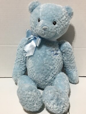 Rare Vintage Baby Gund My First Teddy Plush Blue Teddy Bear Stuffed Animal 