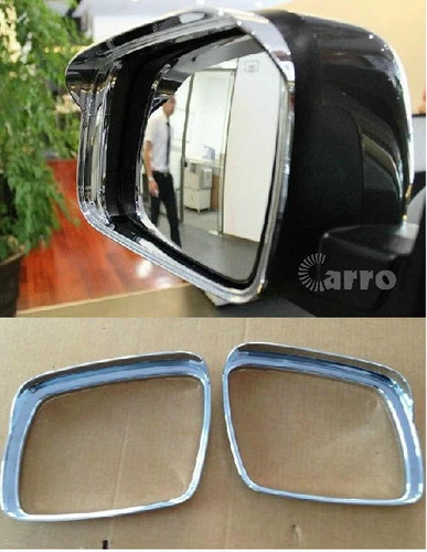 Chrome ABS Rear Mirror Rain Eyebrow Cover Trims 2PCS For Dodge Journey 2012-2018