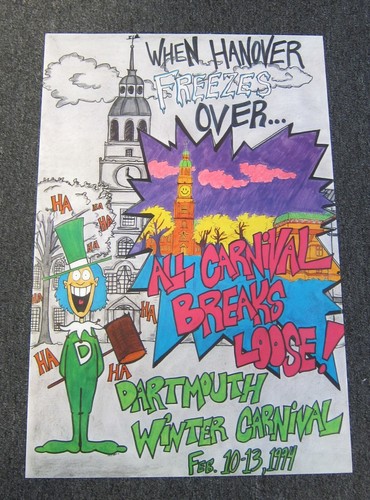Dartmouth Winter Carnival Feb. 10-13 1994 Poster "When Hanover Freezes Over" NOS