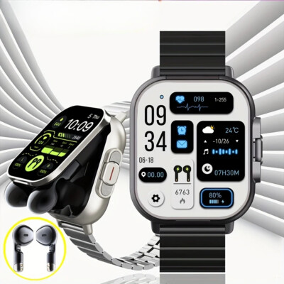 GPS Smart Watch 2-in-1 Headset Bluetooth Call Headphones Play Music Smartwatch