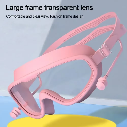 Gafas de Natación Gafas de Silicona Marco Grande con Tapones para los Oídos Profesional Antiniebla - Imagen 4 de 14