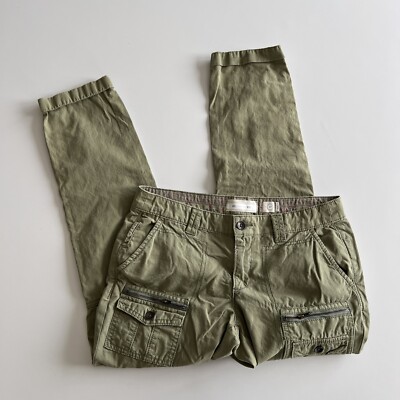 Anthropologie Hei Hei Size 27 Slim Fit Cargo Style Pants Green 100% Cotton  | eBay