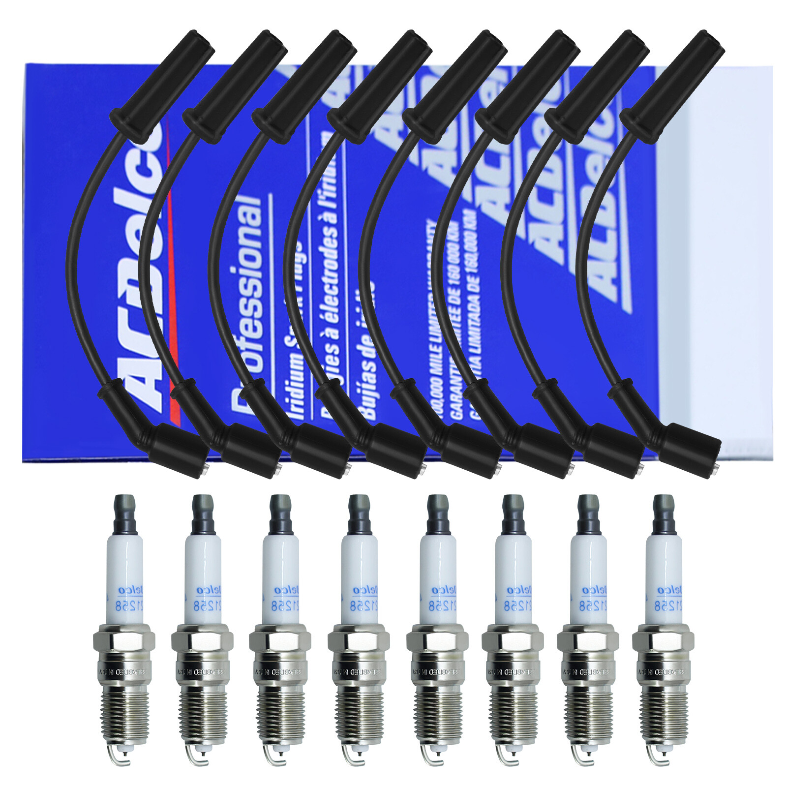 8 PACK Fit AcDelco UF413 Ignition Coil + 41962 Spark Plug + 9748UU