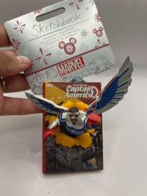 New Captain America Ornament NWT Disney Sketchbook Sam Wilson Comic Book Marvel