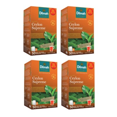 Dilmah Ceylon Supreme Tea - 50 tea Bags 100g X 4 packs