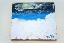 SNOWSCAPE ON WOOD Jr CHARLIE FAST OUTSIDER POLITICAL FOLK POP ART WINTER SNOW