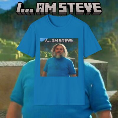 I Am Steve Mine Craft Meme Unisex Softstyle T-Shirt Top 