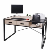 BüRotisch HWC-H91, Schreibtisch Computertisch Industrial 76X120X70Cm Eiche-Optik