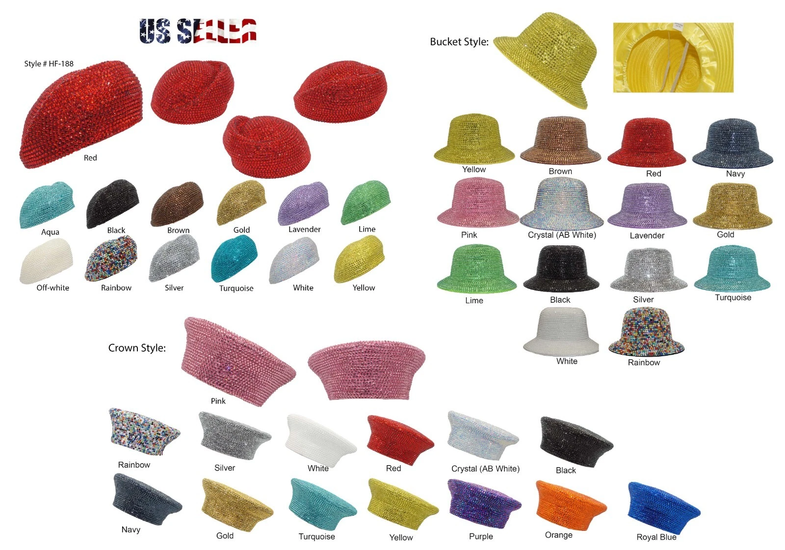 Church Hat Bucket Rhinestone Satin Women's Party Hat