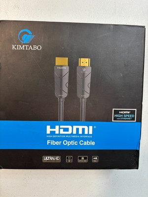 KIMTABO HDMI Fiber Optic High Speed Cable with Ethernet 100 ft Black NEW