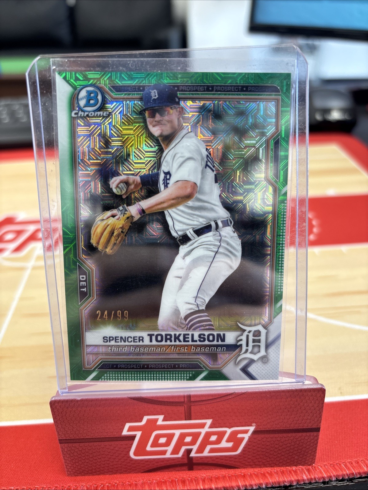 2021 Topps Bowman Chrome Baseball Spencer Torkelson #BCP-187 /99 Green Mojo SC