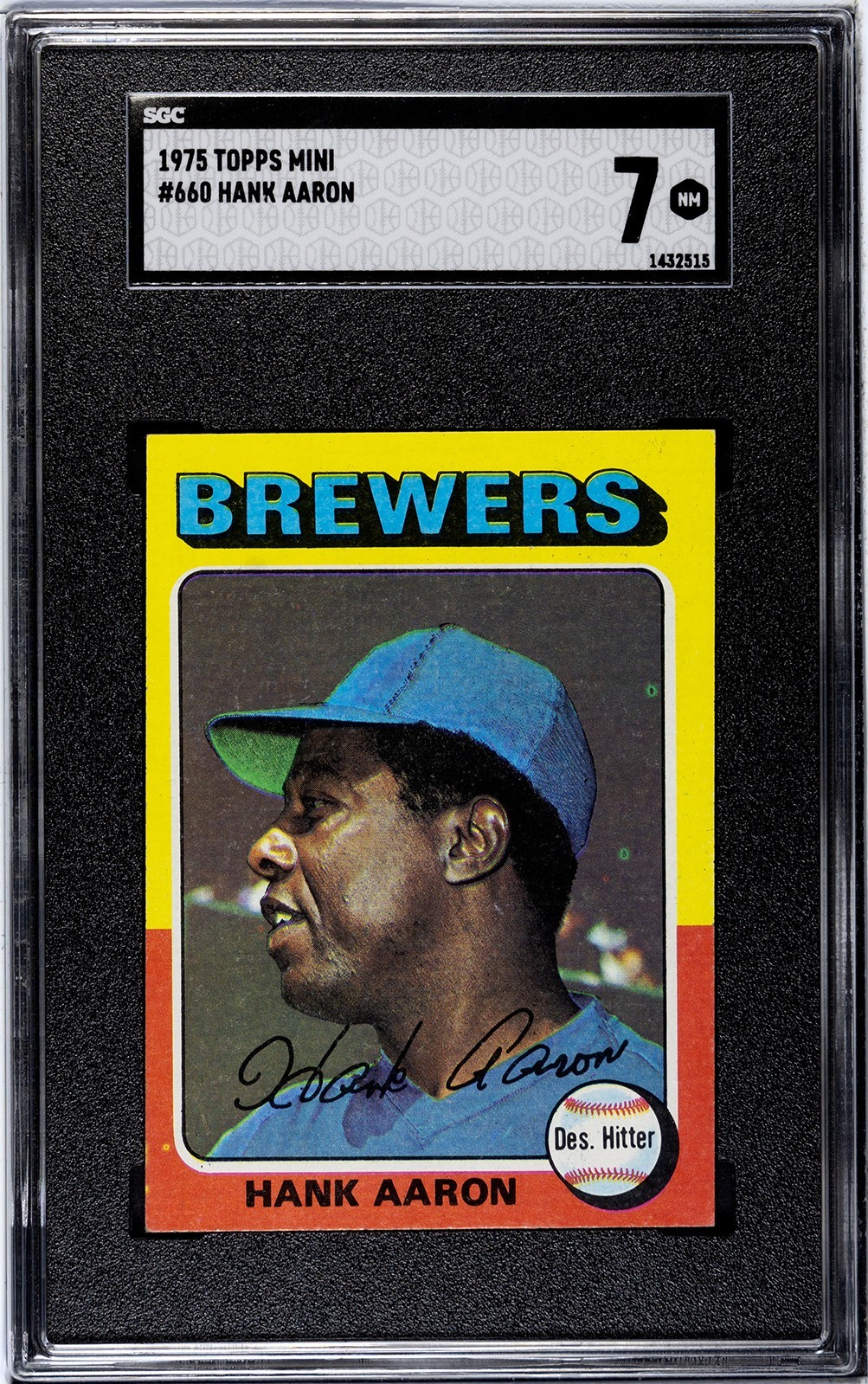 Hank Aaron #660 Baseball Cards 1975 Topps Mini trading card — raw and PSA graded price guide