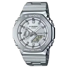 CASIO G-SHOCK GM-2110D-7A GM2110D-7A SILVER DIAL STAINLESS STEEL WATCH