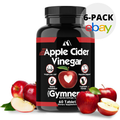 Angry Supplements Weight Loss Apple Cider Vinegar Pills ACV Fat Burner, 6 Pack