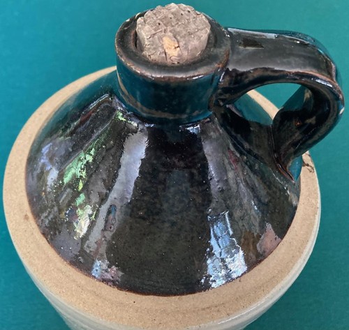 ANTICA~1800~GRES~CERAMICA~SMALTA AL SALE~BROCCA CON MANICO~BELLA PATINA~ALTEZZA 9"~WOW - Foto 4 di 7