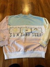 Vintage Ocean Pacific OP Colorblock Sweatshirt M Sun Sand Surf 1987 Pullover