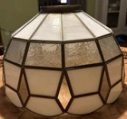 Vintage Stain Glass Leaded Lamp Shade 12.5” Diameter